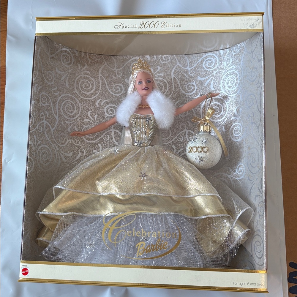 Barbie 2000 special edition Celebration Doll Gold/White gown NRFB original box